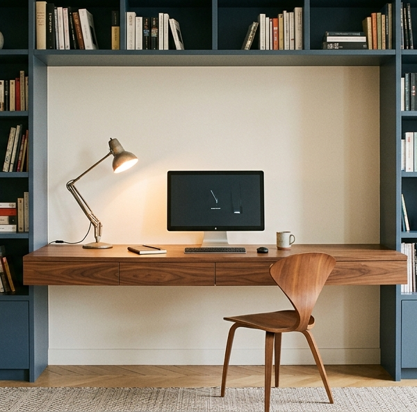 Aménager un bureau à la maison : le guide complet 2026 (rangements, dimensions, façades)