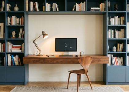 Aménager un bureau à la maison : le guide complet 2026 (rangements, dimensions, façades)