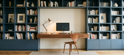 Aménager un bureau à la maison : le guide complet 2026 (rangements, dimensions, façades)