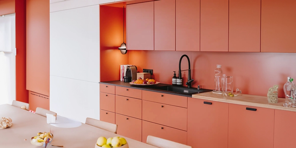 Cuisine coloris tangerine