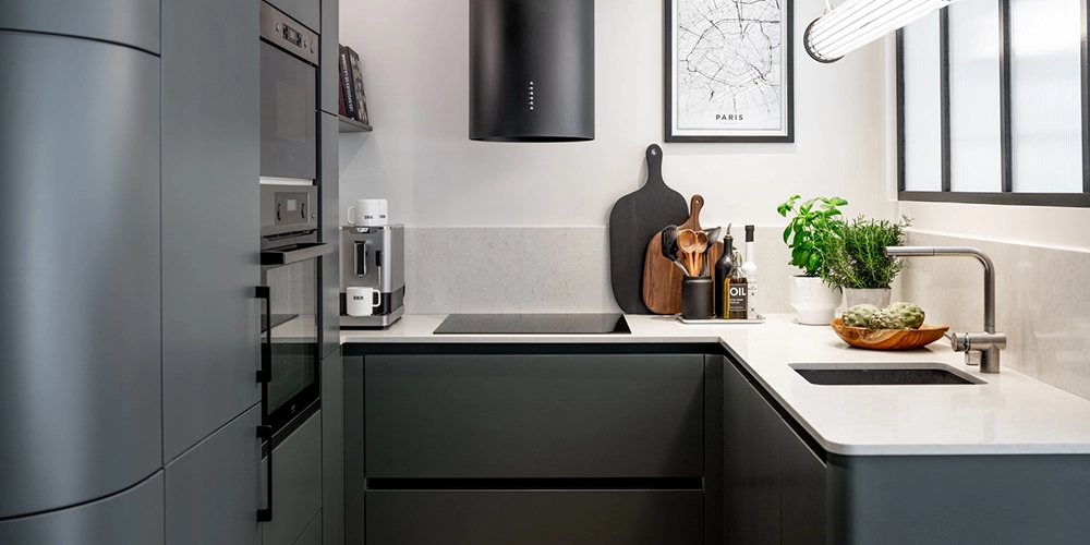 Cuisine Darty bleu foncé