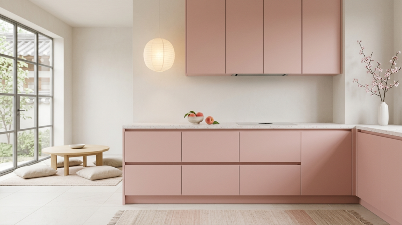 Cuisine Hygena Façades Sweetch Interior Tux Fleur de Cerisier
