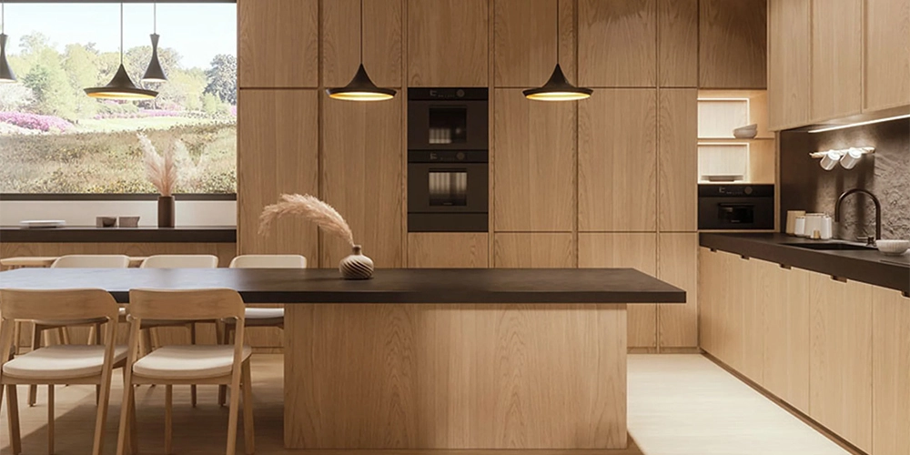 Cuisine japandi modèle Pao Chêne naturel