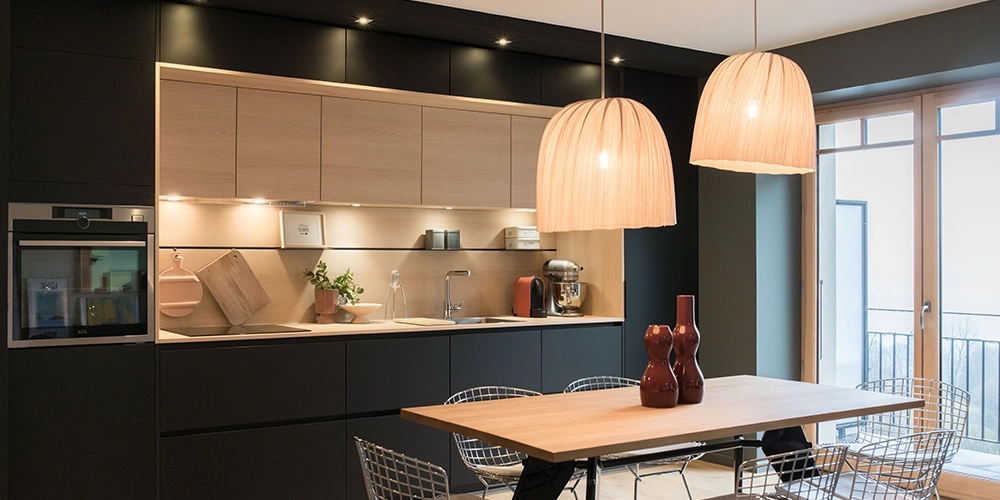 cuisine cosy mobalpa noir et chêne