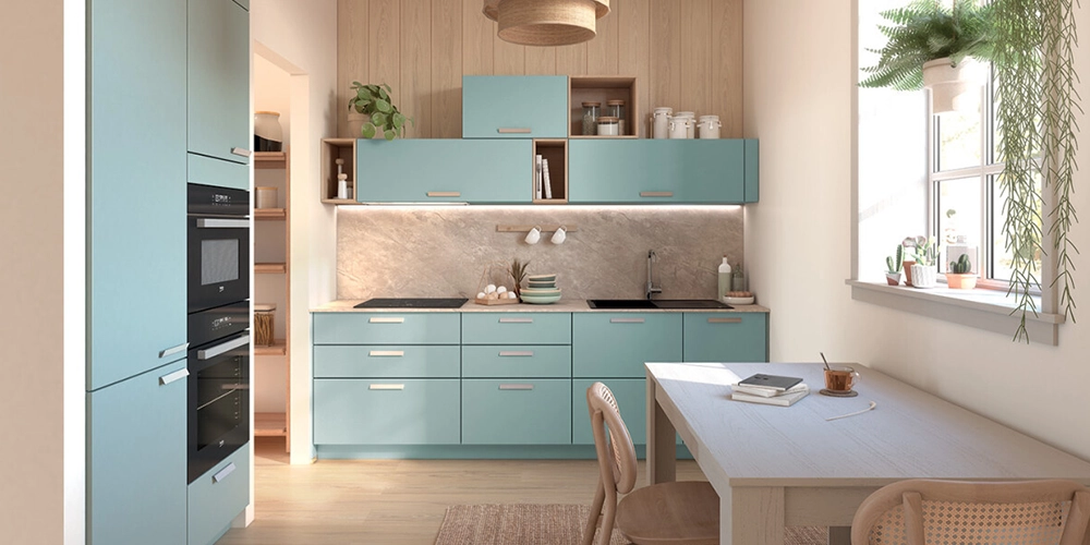 Cuisine colorée bleu claire